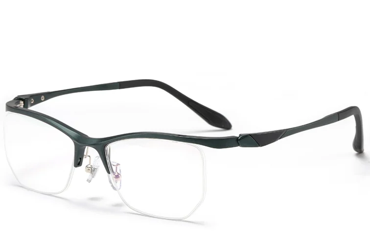 Semi-rimless Green Ultem Glasses #BS2519-0115