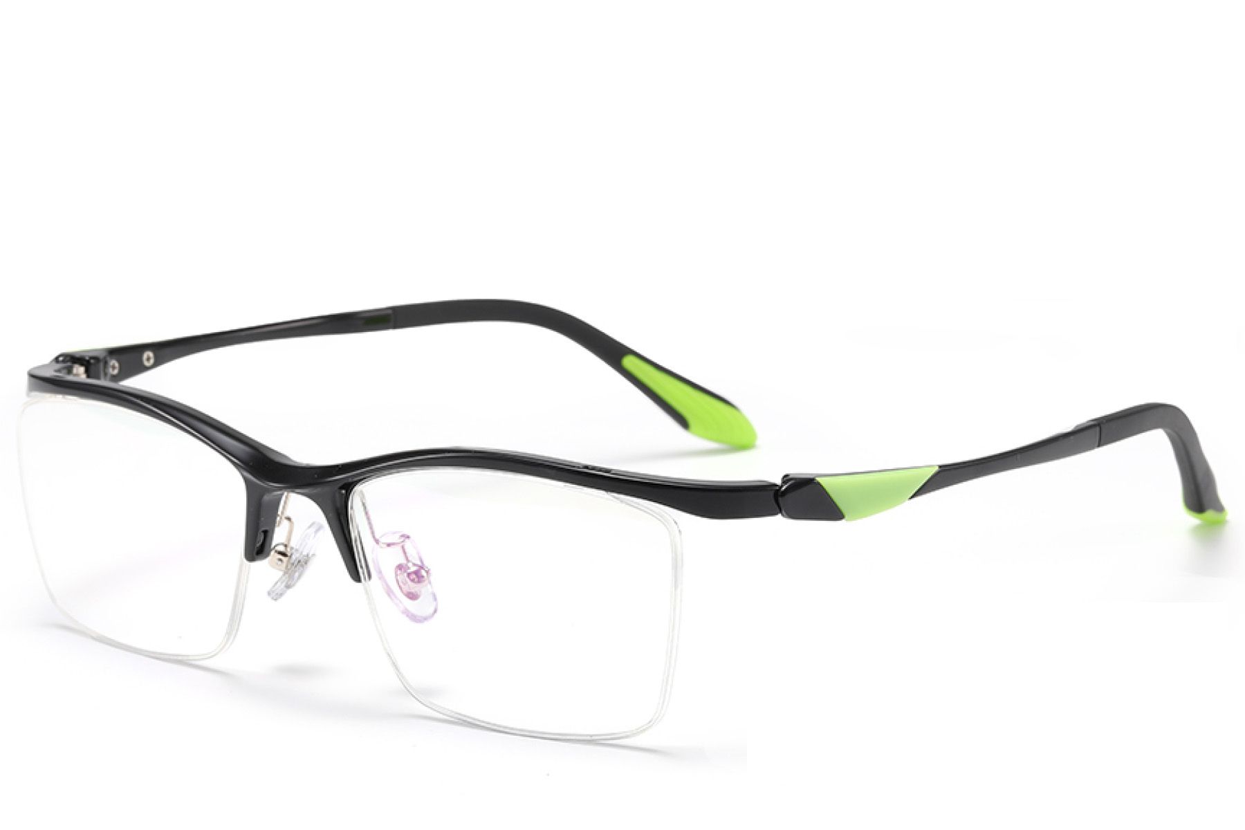 Semi-rimless Black Ultem Glasses #BS2519-0117
