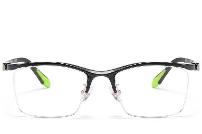 Semi-rimless Black Ultem Glasses #BS2519-0117