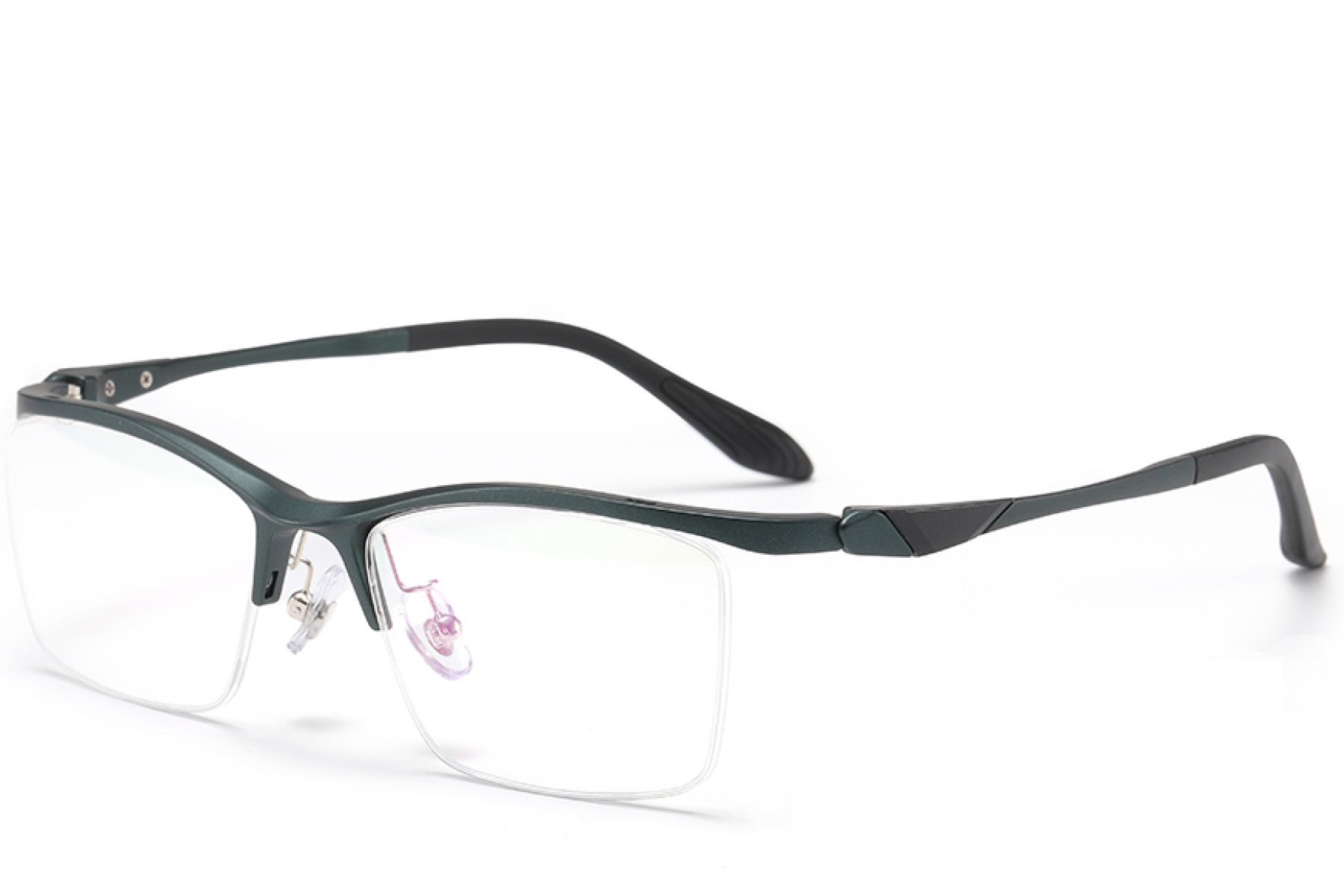 Semi-rimless Green Ultem Glasses #BS2519-0121