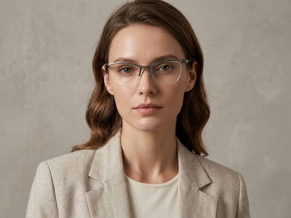 Semi-rimless Grey Ultem Glasses #BS2519-0125