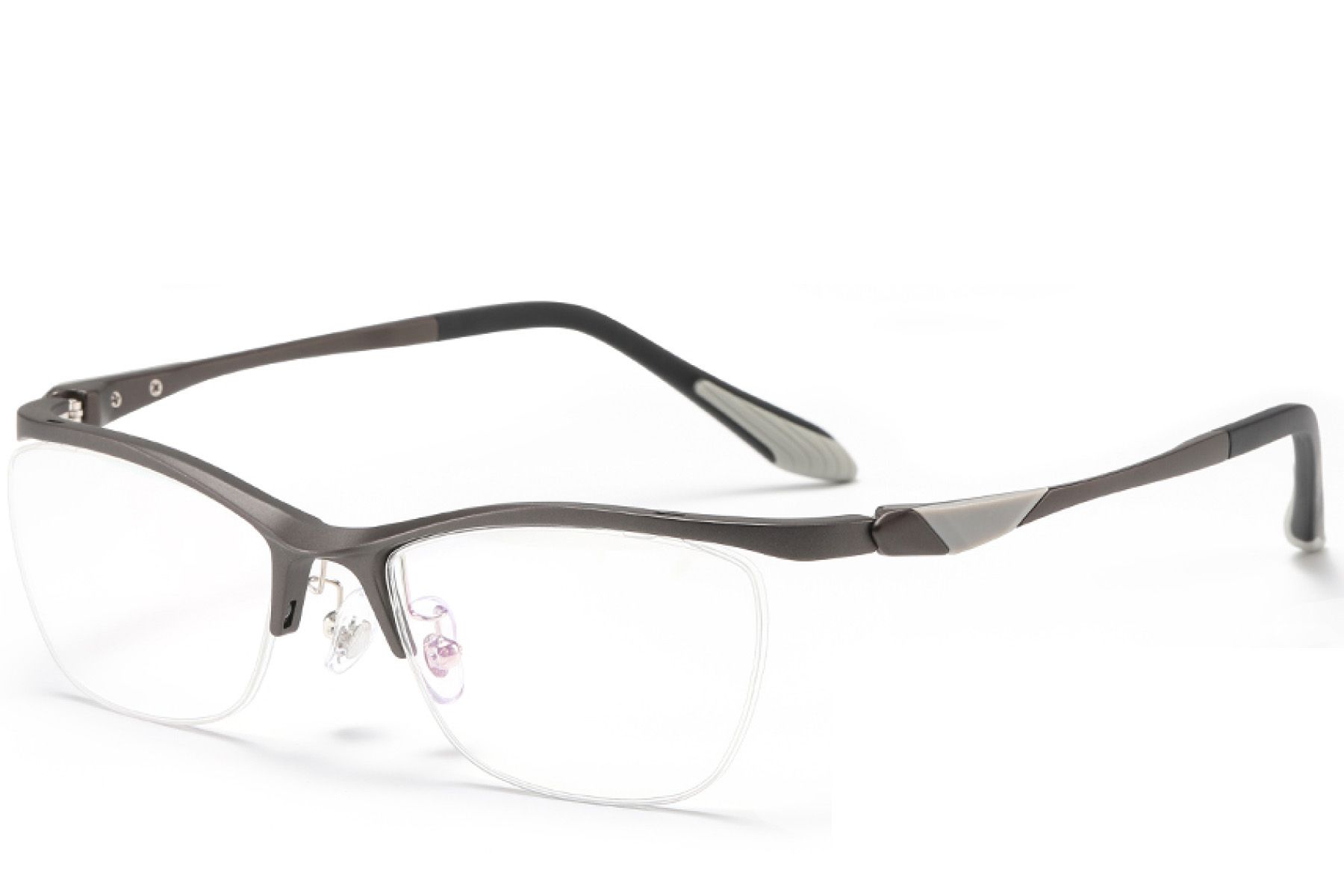 Semi-rimless Grey Ultem Glasses #BS2519-0125