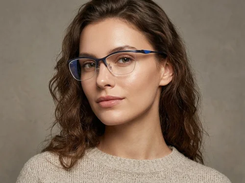 Lunettes semi-cerclées bleues Ultem #BS2519-0126
