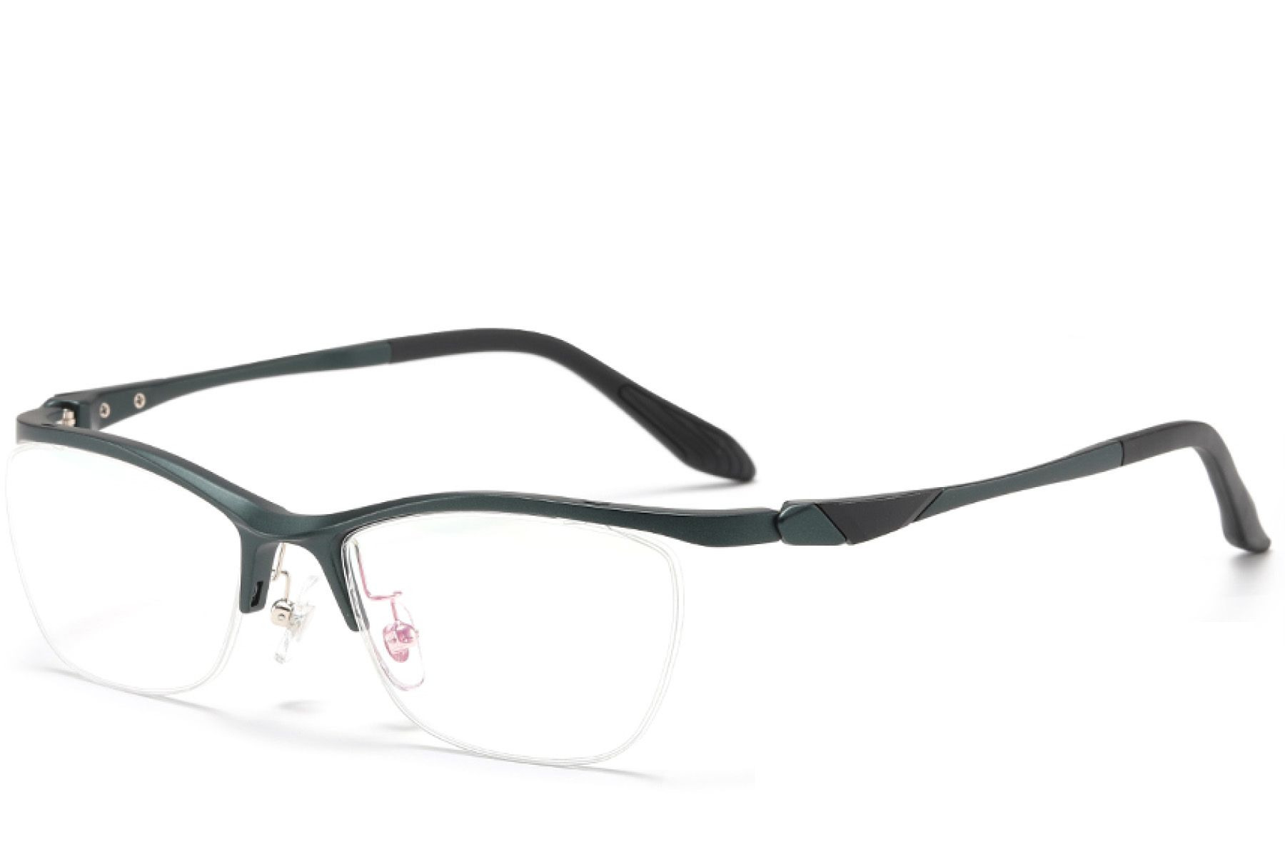 Semi-rimless Green Ultem Glasses #BS2519-0127