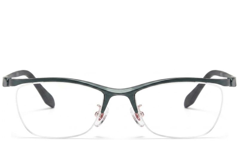 Semi-rimless Green Ultem Glasses #BS2519-0127