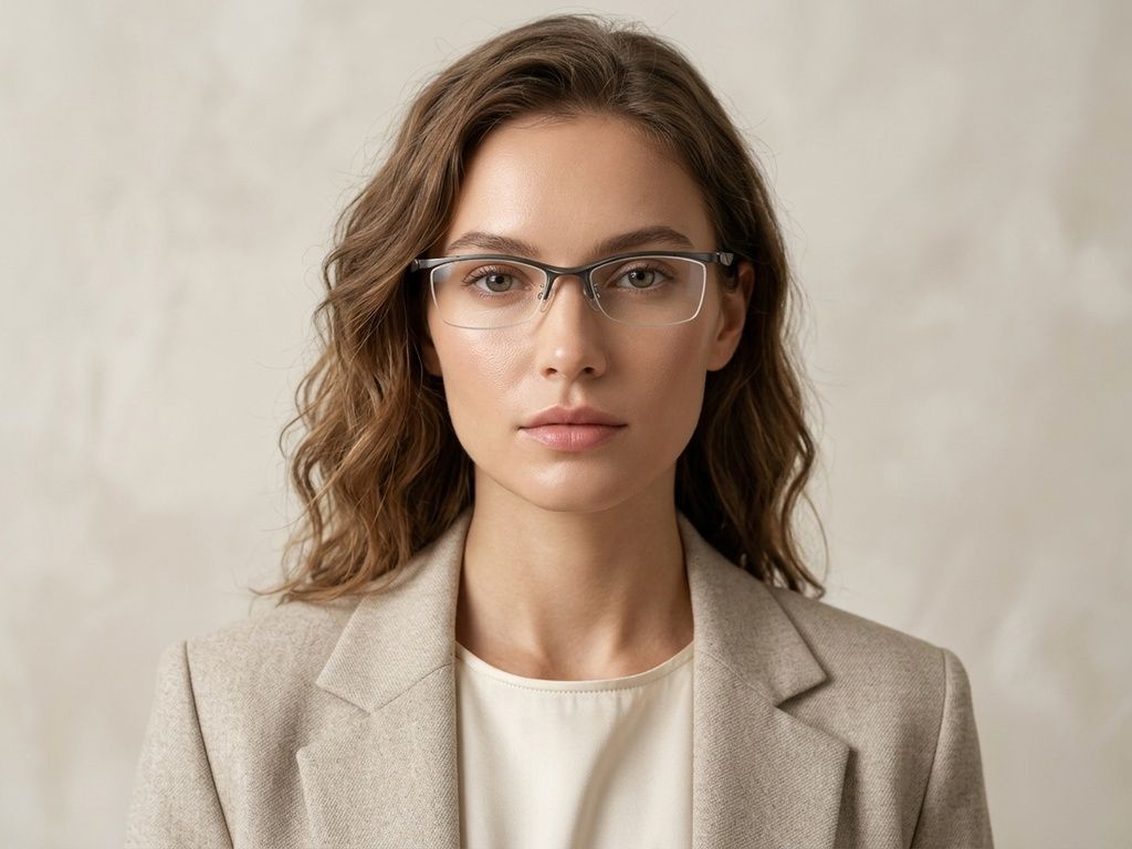 Semi-rimless Green Ultem Glasses #BS2519-0133