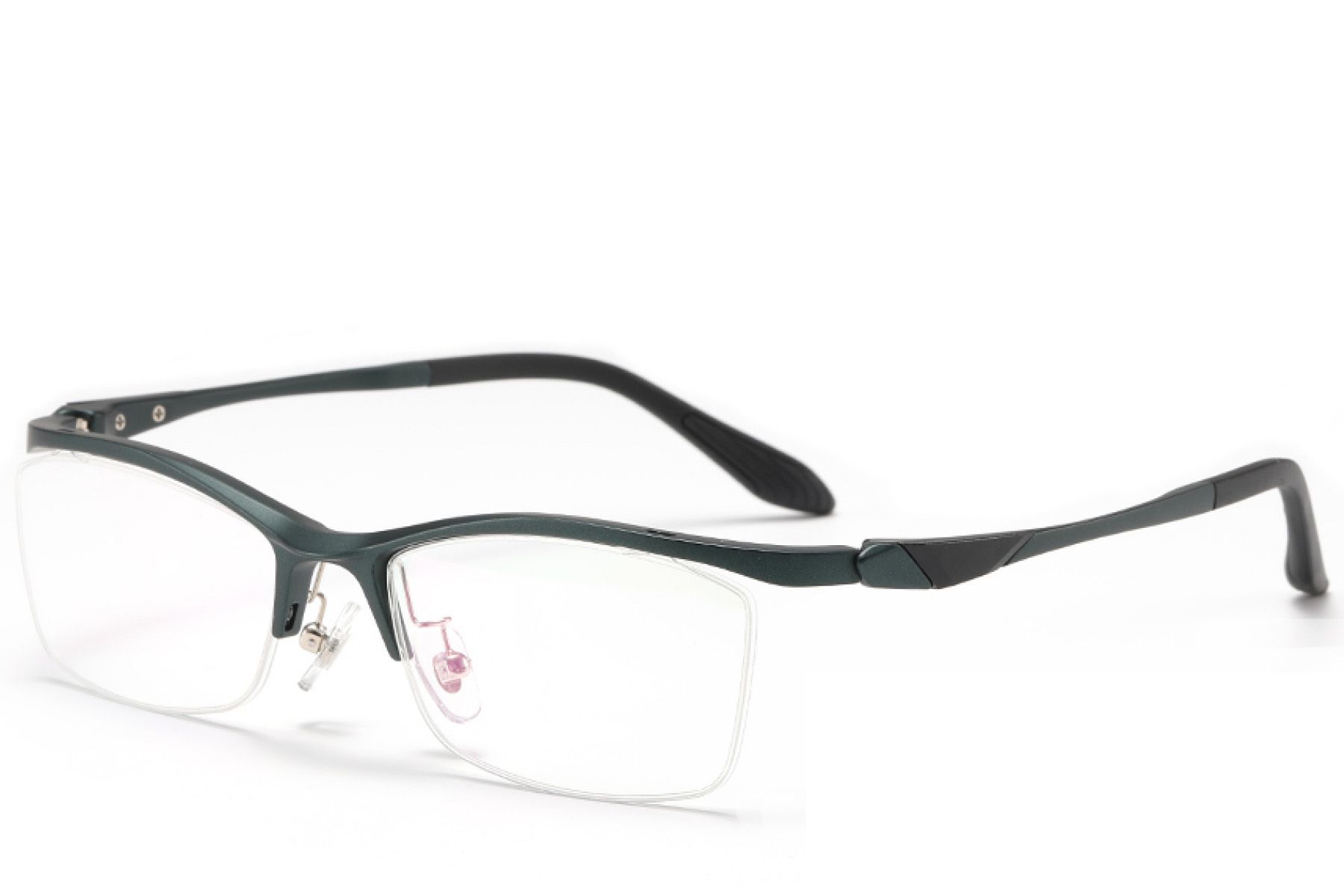 Semi-rimless Green Ultem Glasses #BS2519-0133