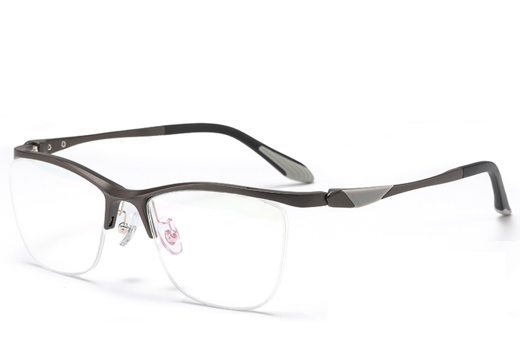 Semi-rimless Grey Ultem Glasses #BS2519-0137