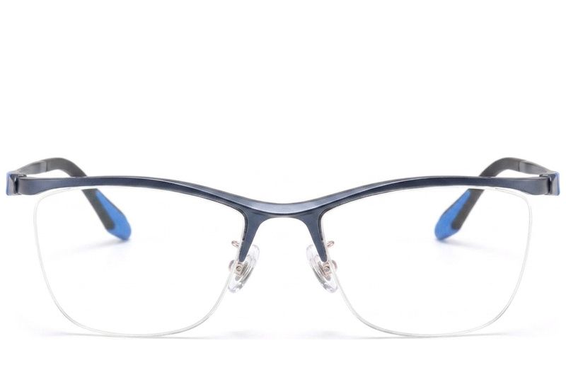 Semi-rimless Blue Ultem Glasses #BS2519-0138