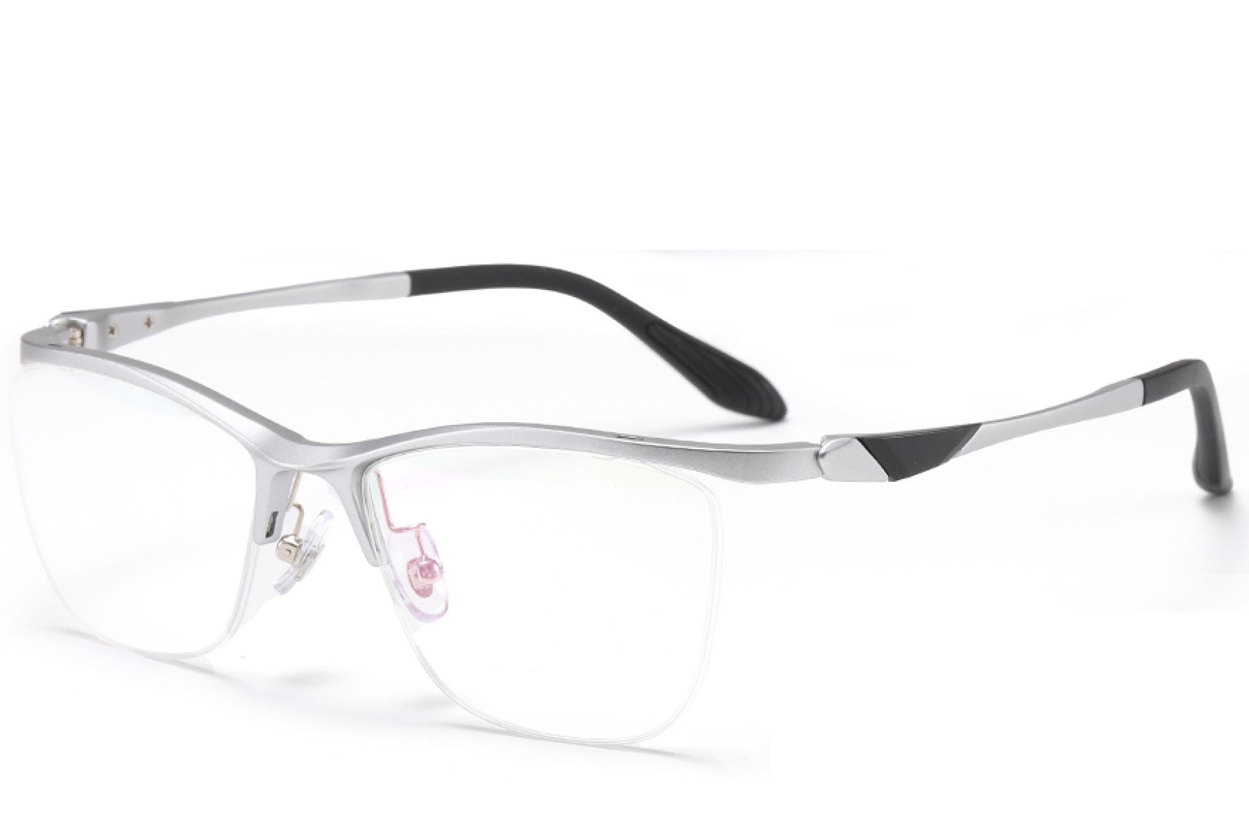 Lunettes semi-cerclées argentées Ultem #BS2519-0139