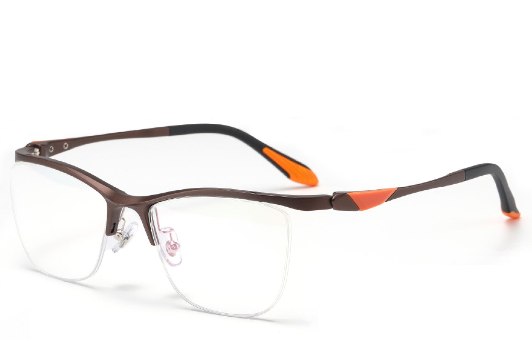 Semi-rimless Brown Ultem Glasses #BS2519-0140
