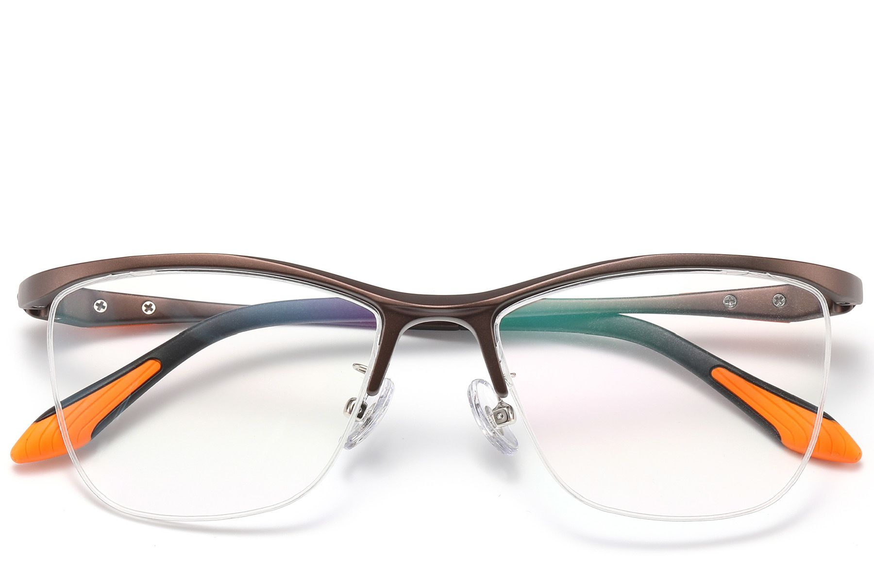 Semi-rimless Brown Ultem Glasses #BS2519-0140