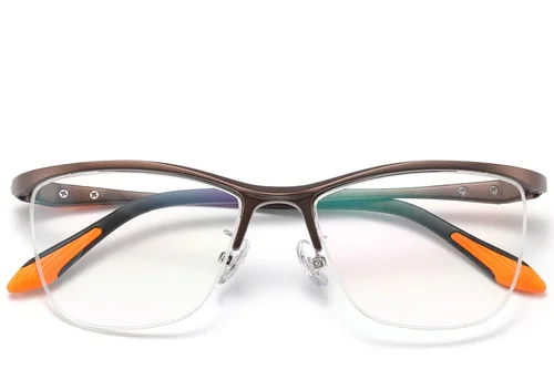 Lunettes semi-cerclées en Ultem marron #BS2519-0140
