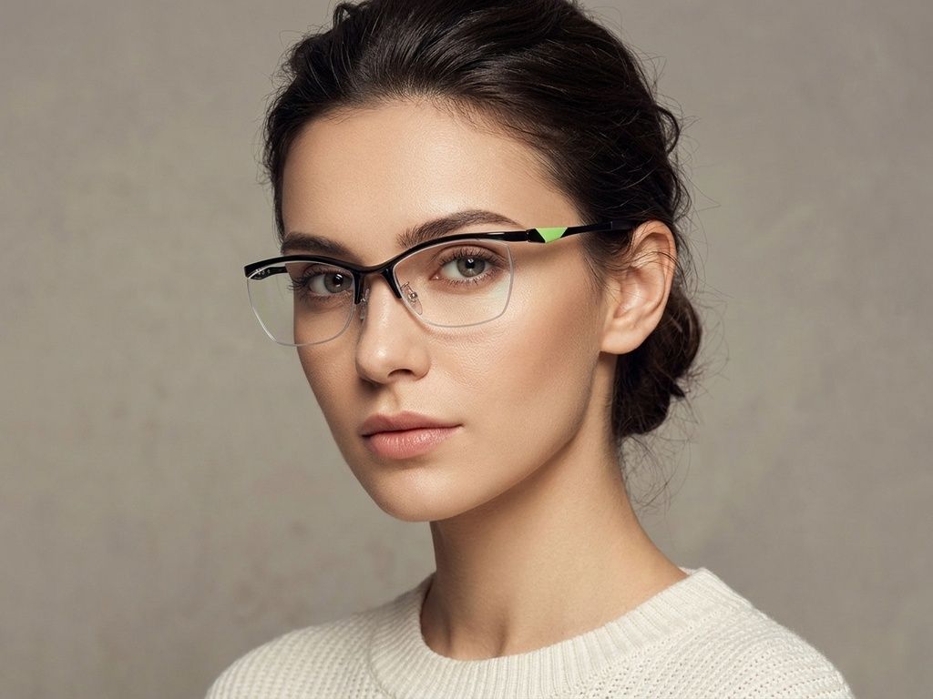 Gafas semi al aire de Ultem negro #BS2519-0141