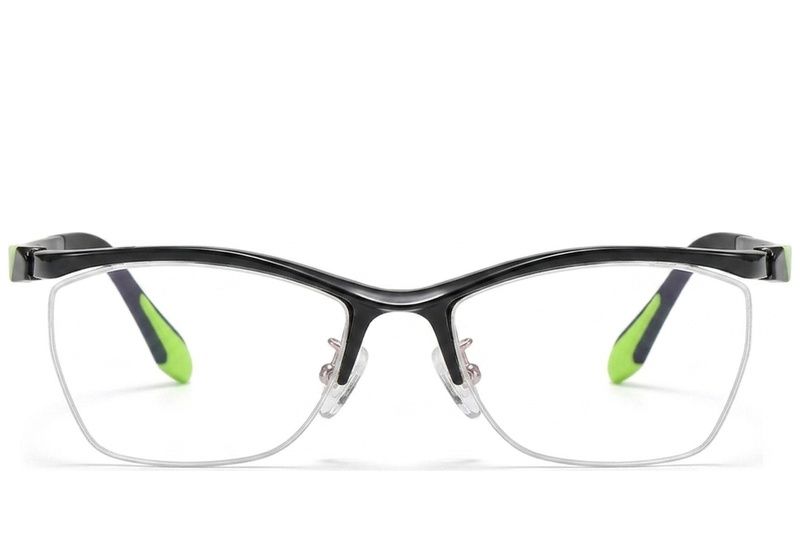 Halbrandlose schwarze Ultem-Brille #BS2519-0141