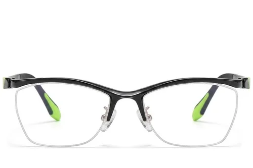 Lunettes semi-cerclées en Ultem noir #BS2519-0141