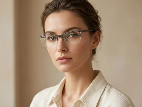 Lunettes Ultem grises semi-cerclées #BS2519-0143