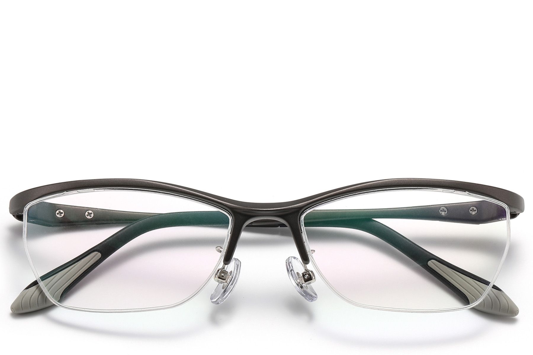 Semi-rimless Grey Ultem Glasses #BS2519-0143