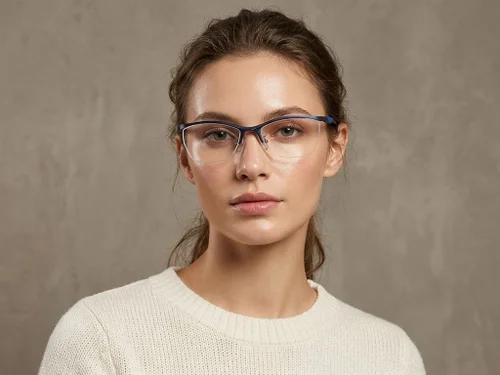Lunettes semi-cerclées en Ultem bleu #BS2519-0144