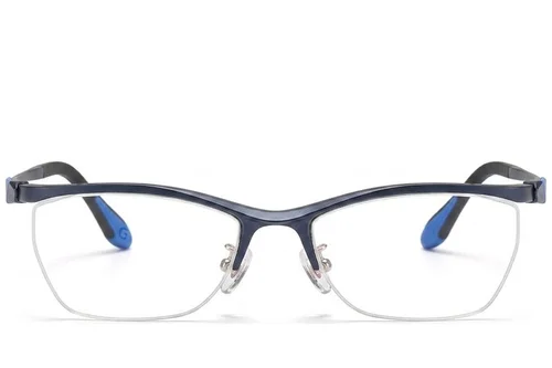 Lunettes semi-cerclées en Ultem bleu #BS2519-0144