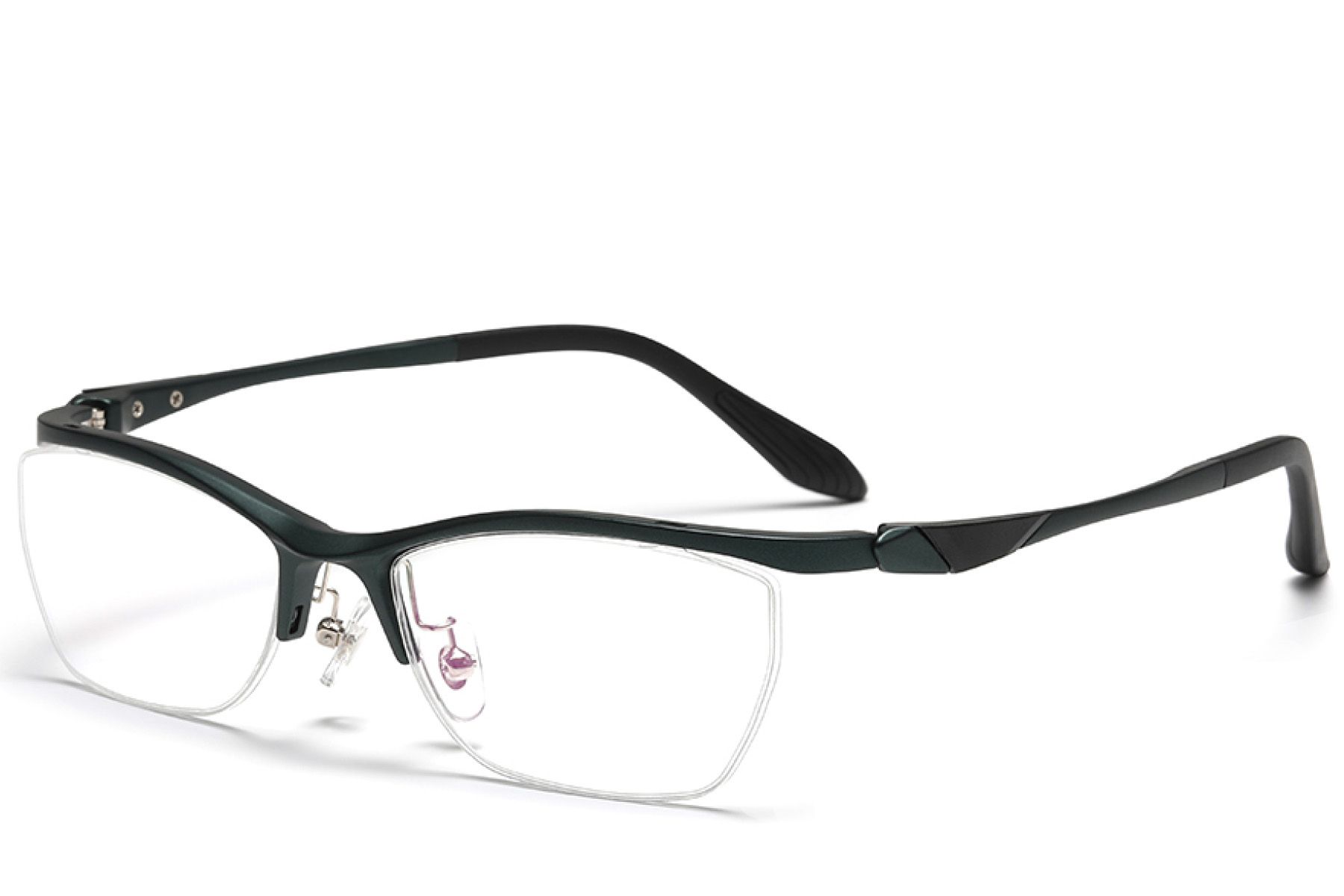 Semi-rimless Green Ultem Glasses #BS2519-0145