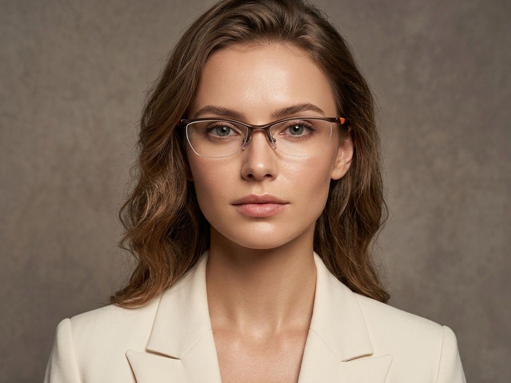 Semi-rimless Brown Ultem Glasses #BS2519-0146