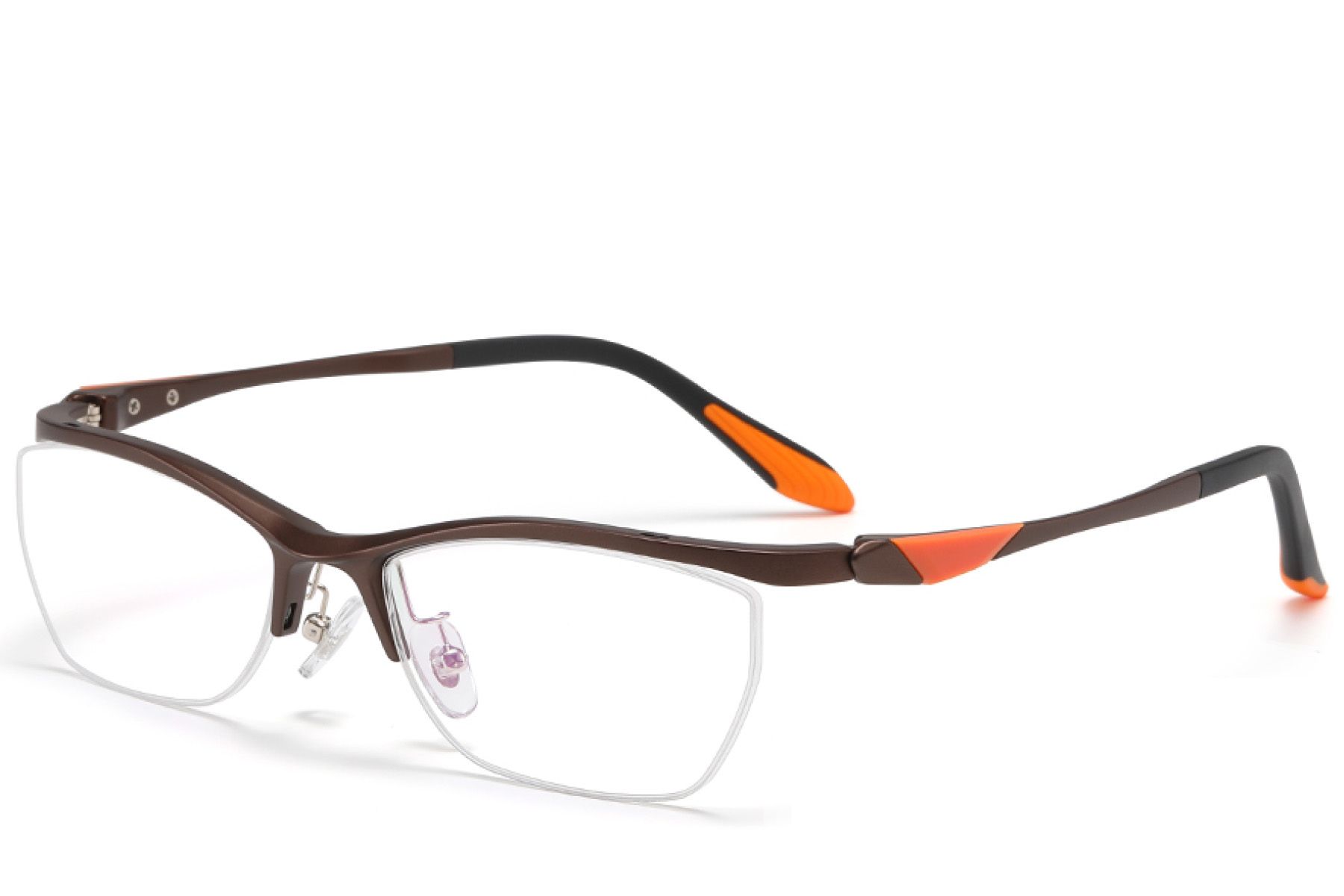 Semi-rimless Brown Ultem Glasses #BS2519-0146