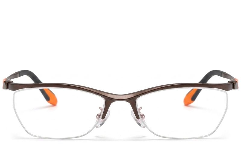 Semi-rimless Brown Ultem Glasses #BS2519-0146