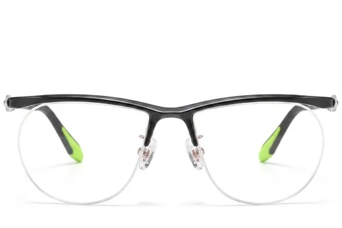 Lunettes semi-cerclées en Ultem noir #BS2519-0147