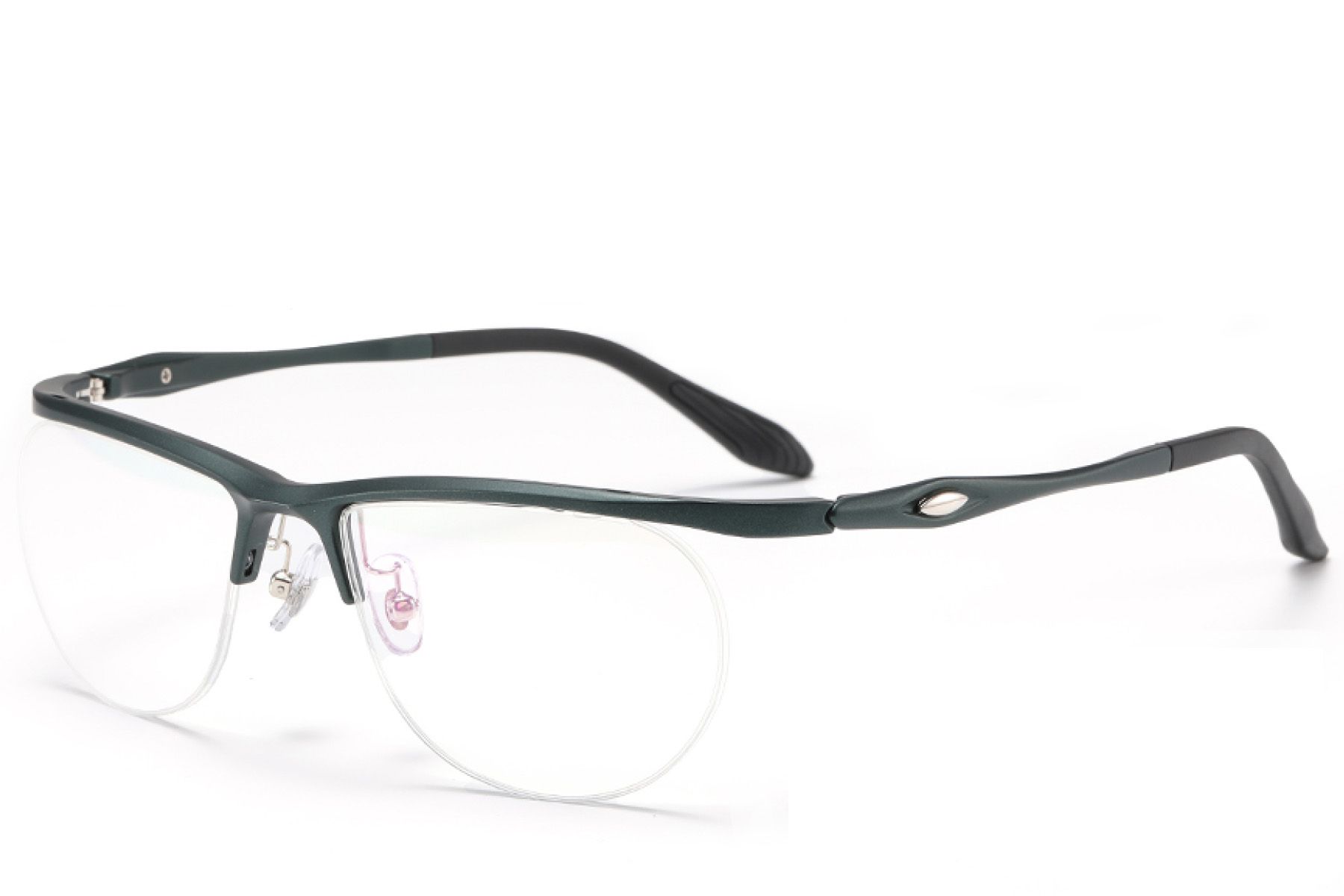 Semi-rimless Green Ultem Glasses #BS2519-0151