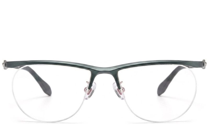 Semi-rimless Green Ultem Glasses #BS2519-0151