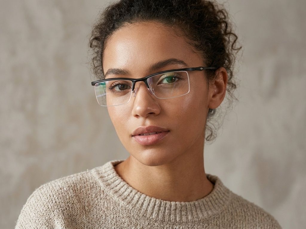 Lunettes semi-cerclées en Ultem noir #BS2519-0154