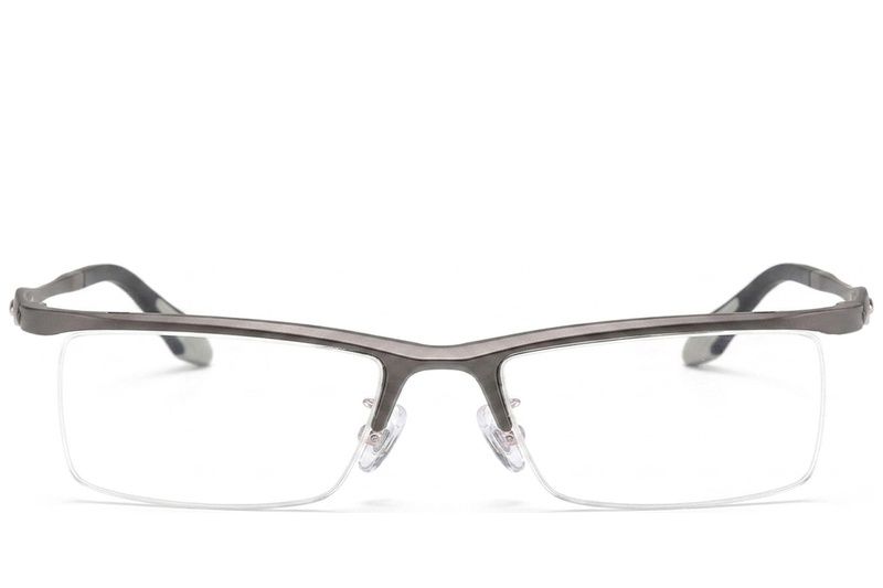 Semi-rimless Grey Ultem Glasses #BS2519-0155