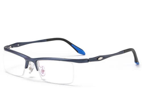 Lunettes semi-cerclées en Ultem bleu #BS2519-0156