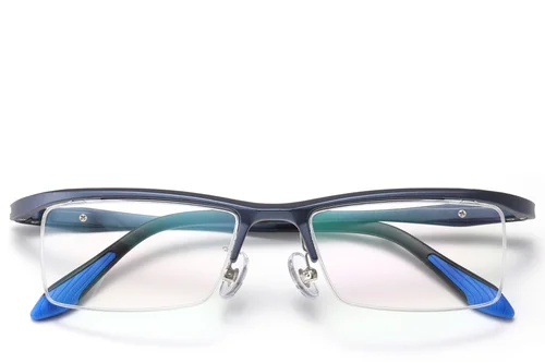 Lunettes semi-cerclées en Ultem bleu #BS2519-0156