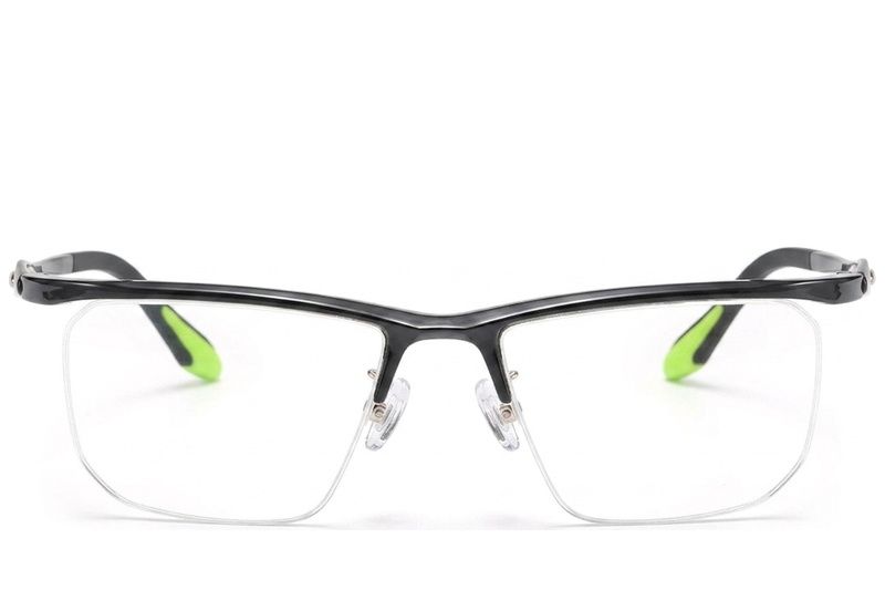 Semi-rimless Black Ultem Glasses #BS2519-0159