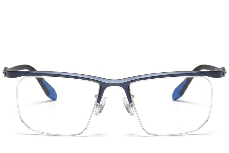 Semi-rimless Blue Ultem Glasses #BS2519-0162