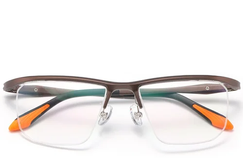 Lunettes semi-cerclées en Ultem marron #BS2519-0164