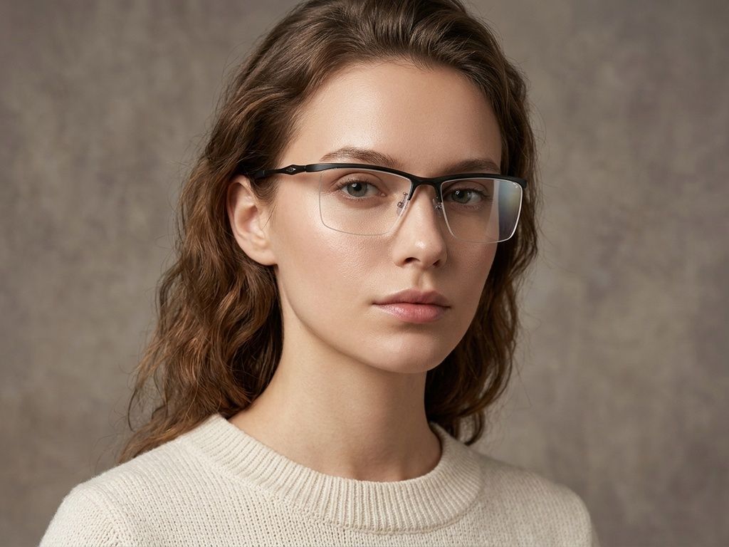 Gafas semi al aire de Ultem negro #BS2519-0166