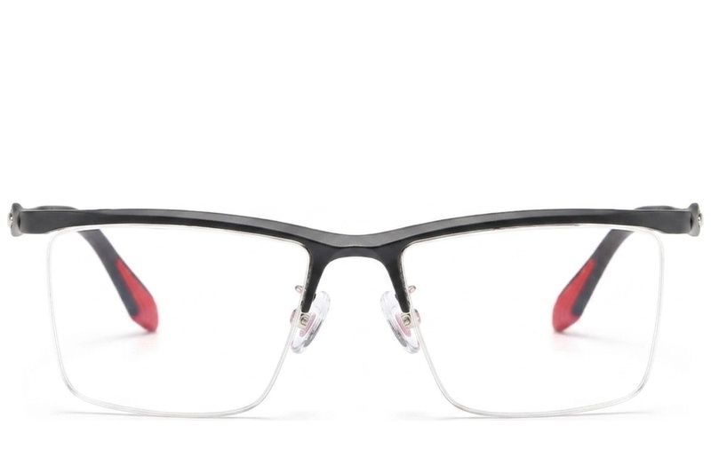 Halbrandlose schwarze Ultem-Brille #BS2519-0166