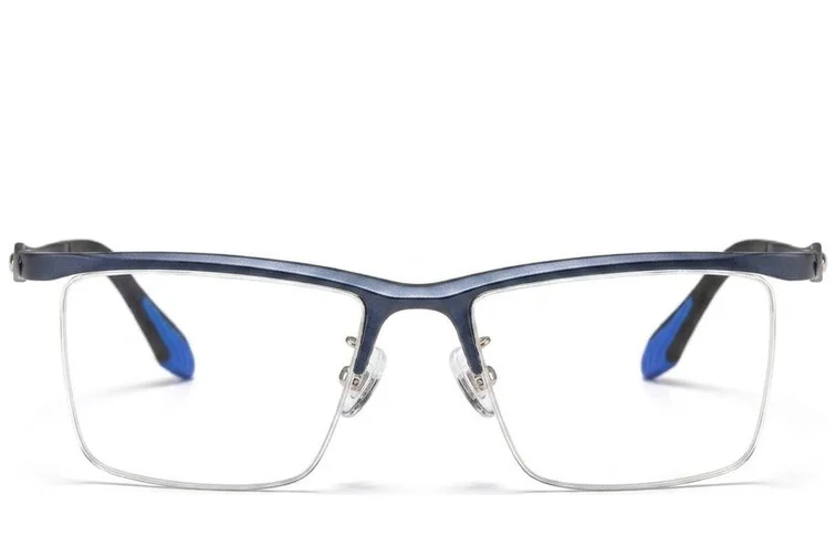 Semi-rimless Blue Ultem Glasses #BS2519-0168