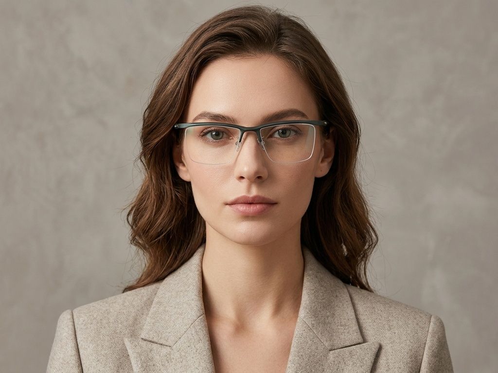 Lunettes semi-cerclées en Ultem vert #BS2519-0169