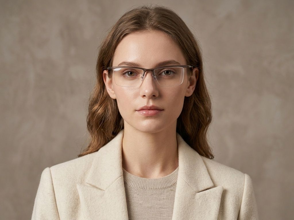 Semi-rimless Brown Ultem Glasses #BS2519-0170