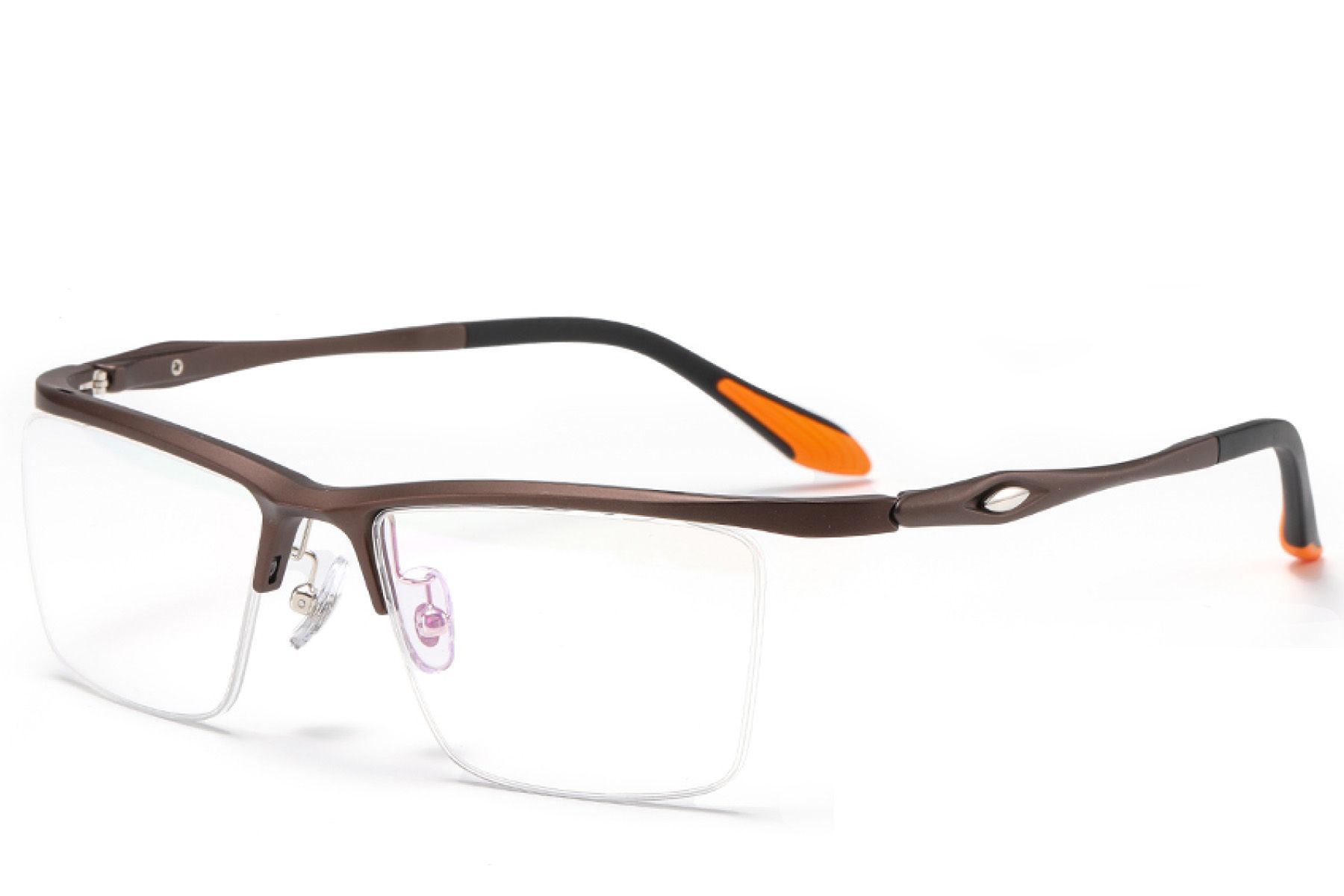 Lunettes semi-cerclées en Ultem marron #BS2519-0170