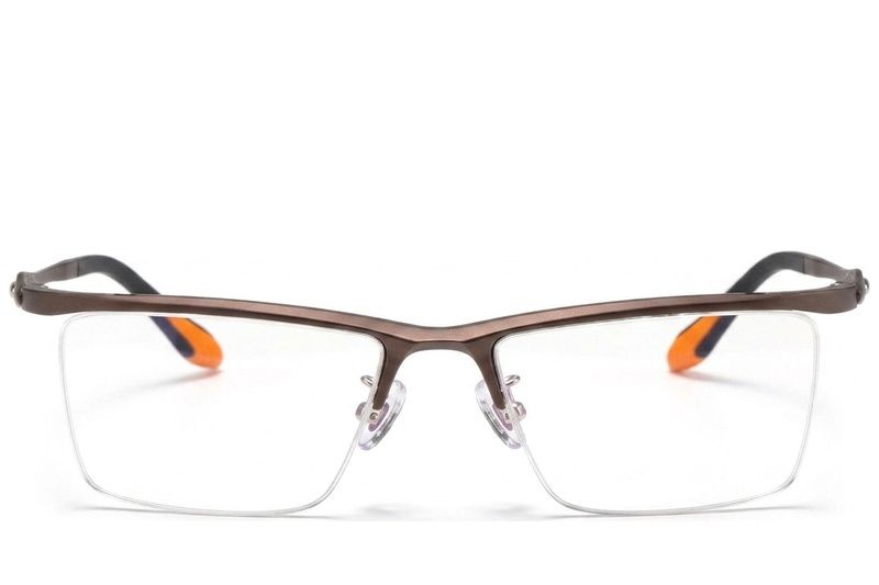 Halbrandlose braune Ultem-Brille #BS2519-0170