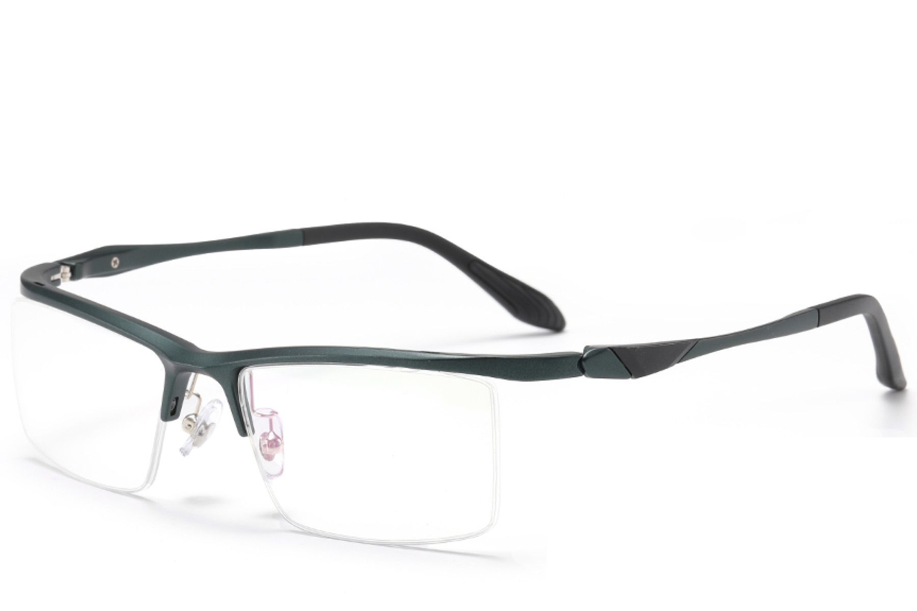 Semi-rimless Green Ultem Glasses #BS2519-0175