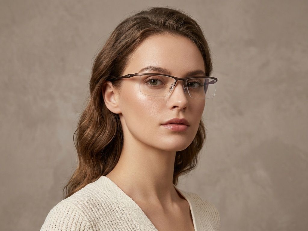 Semi-rimless Brown Ultem Glasses #BS2519-0176