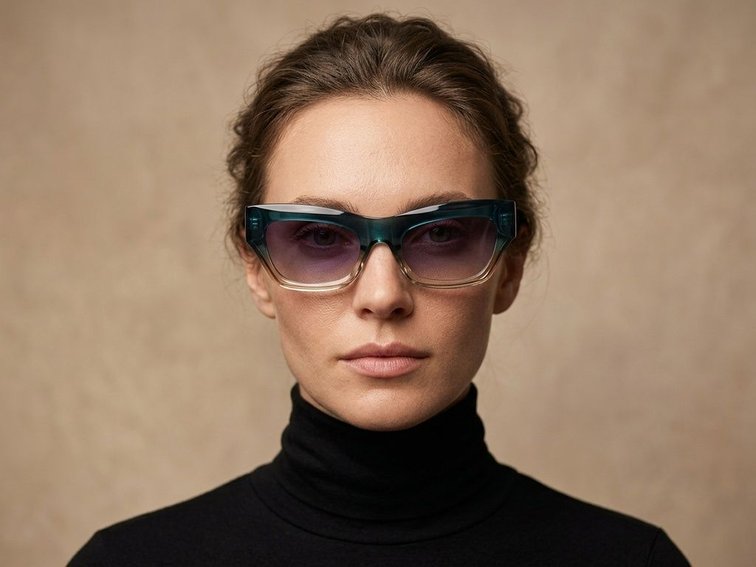 Gafas de sol de acetato azul mariposa # BS2607-0002