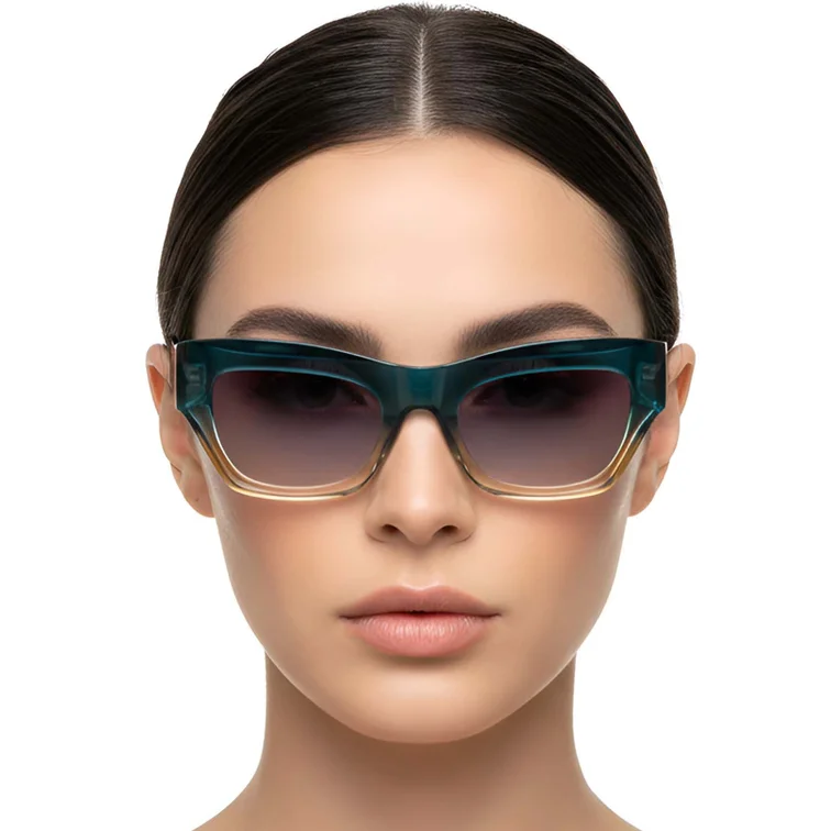 Gafas de sol de acetato azul mariposa # BS2607-0002