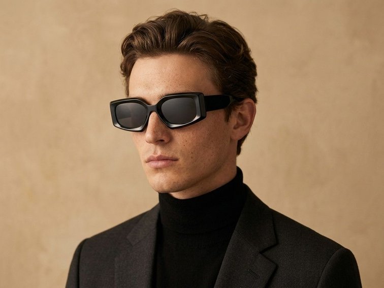 Butterfly Black Acetate Sunglasses #BS2607-0003
